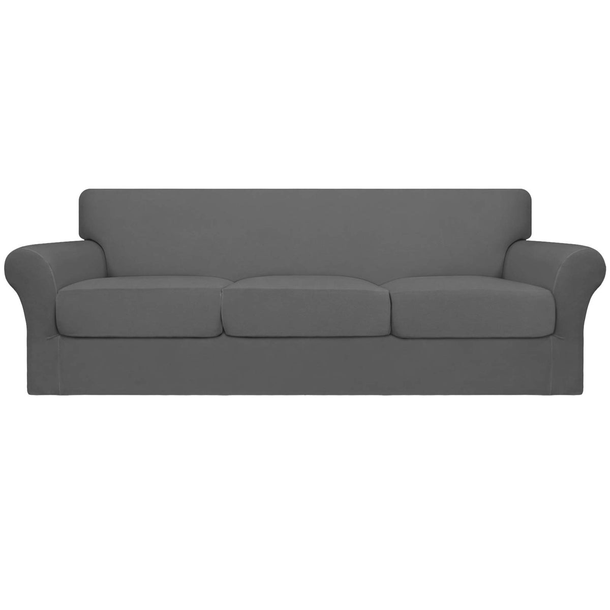 Easy-Going 4 Pieces Stretch Sofa Cover for 3 Cushion Couch Washable