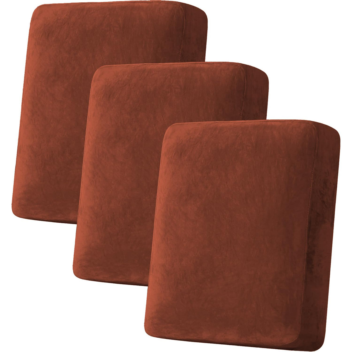H.VERSAILTEX Velvet Stretch Couch Cushion Cover Plush Cushion Slipcover for Chair Loveseat Sofa Cushion Furniture Protector Seat Cushion Sofa Cover (2 Piece Large Sofa Cushion Covers, Ivory)