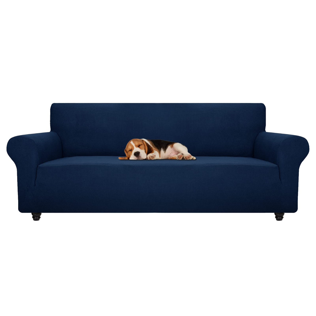 ZNSAYOTX Super Stretch Couch Cover (72"-92") Universal Sofa Covers with Elastic Bottom, Dog Cat Pets Friendly Washable Furniture Protector Fitted Sofa Slipcovers Stay in Place (Dark Grey, Sofa)