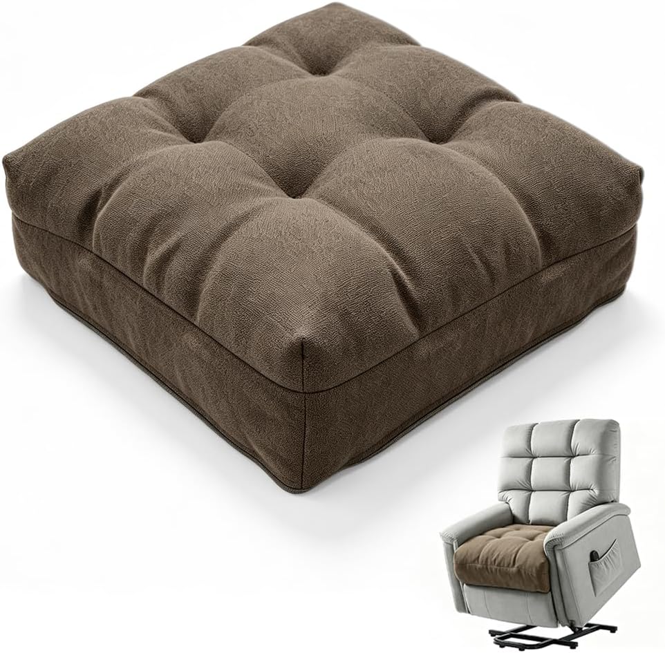 Recliner Cushion for the Elderly, 20x20x5 Brown Chair Cushion
