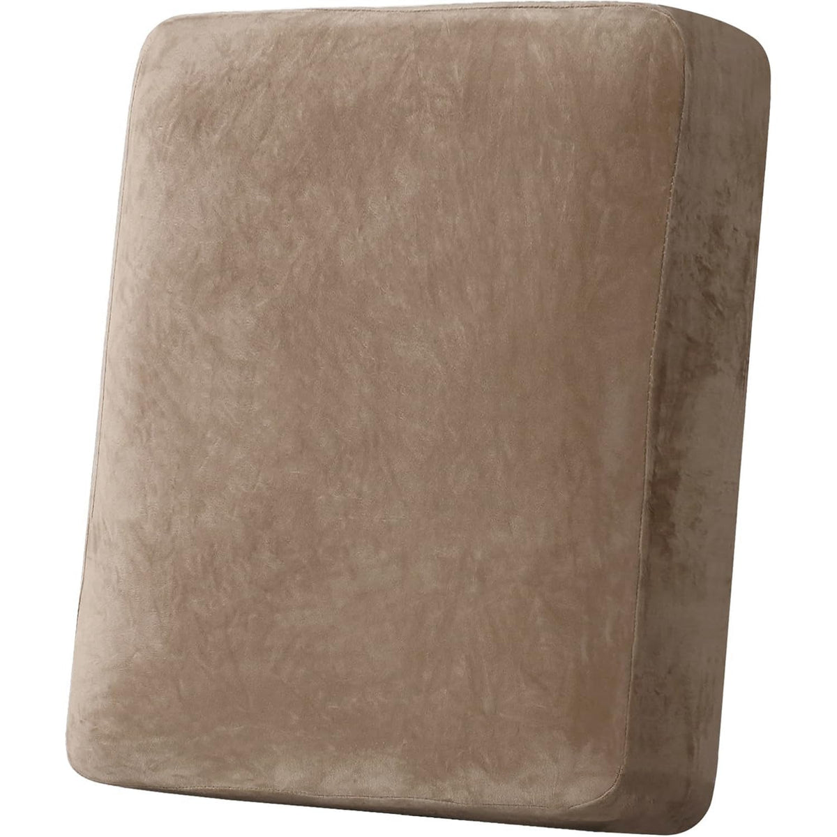 H.VERSAILTEX Velvet Stretch Couch Cushion Cover Plush Cushion Slipcover for Chair Loveseat Sofa Cushion Furniture Protector Seat Cushion Sofa Cover (2 Piece Large Sofa Cushion Covers, Ivory)