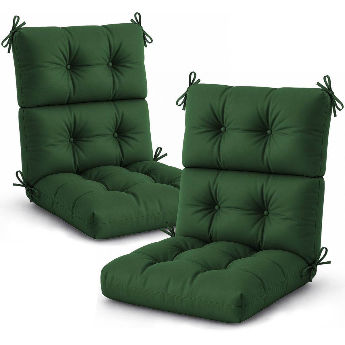 Outdoor Chair Cushion, Waterproof High Back Chair Cushion, Green