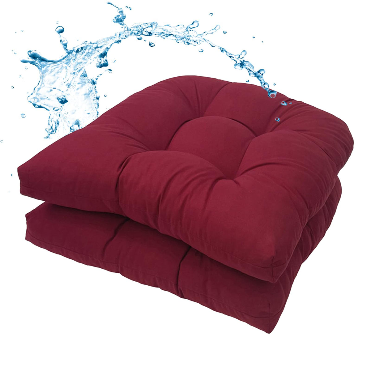 MTMR 2Pcs Outdoor Chair Cushions, Patio Furniture Seat Pads, Waterproof