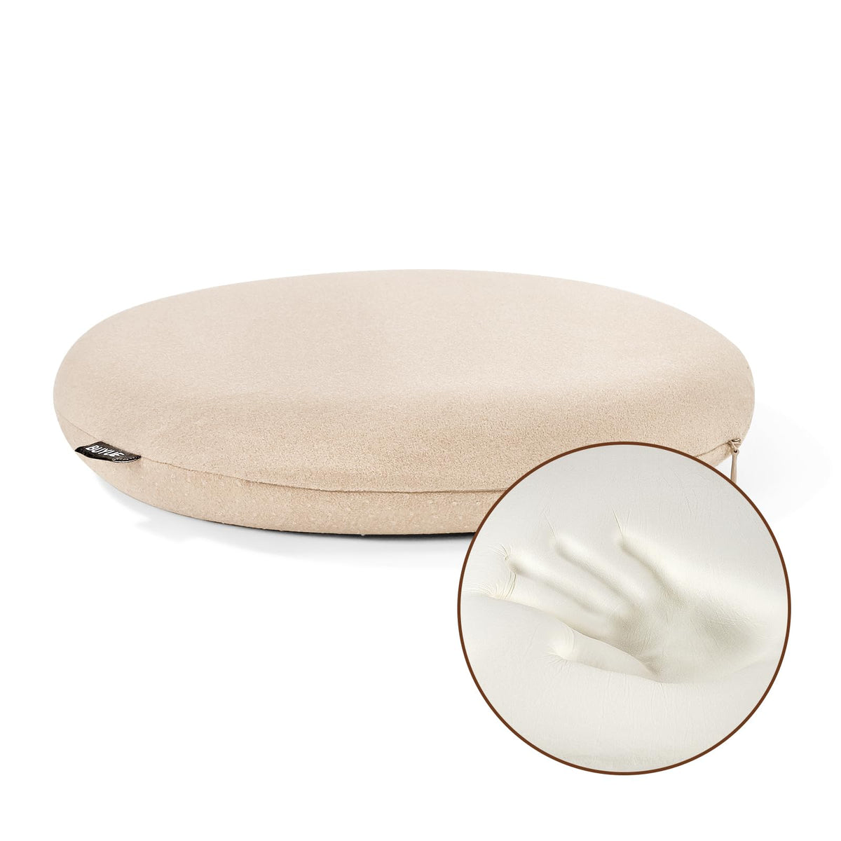BUYUE Memory Foam Seat Cushion, Dia 13" Soft Velvet Round Stool Cushion Anti-Slip Chair Pads, S, Dark Grey