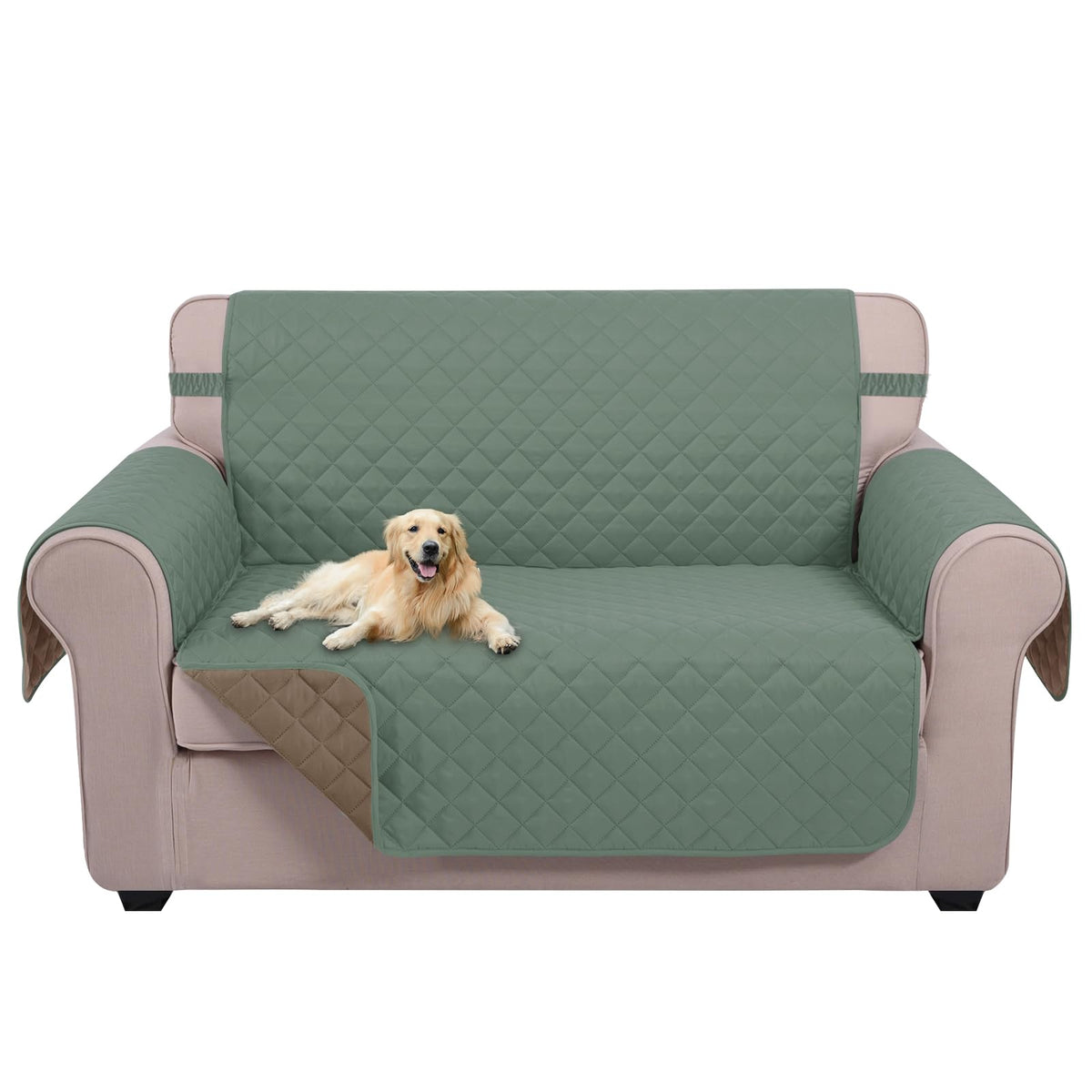 U-NICE HOME Reversible Sofa Cover Couch Cover for Dogs, Coffee/Beige