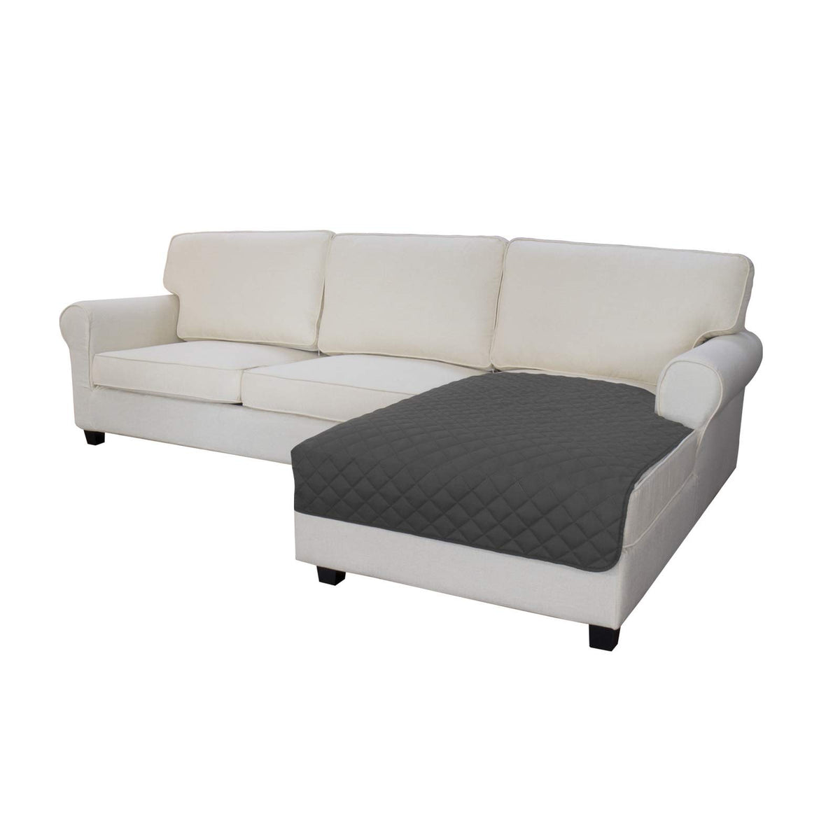 Easy-Going Sectional Couch Covers for Dogs L Shape Sofa Cover Reversible Sofa Slipcover Chaise Lounge Cover Furniture Protector Cover for Pets Dog Cat (Large, Dark Gray/Dark Gray)