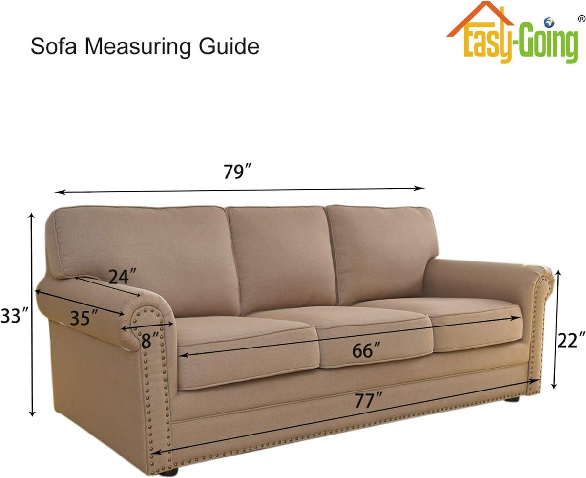 Easy-Going Stretch Couch Covers for Sofa Washable Large Cream