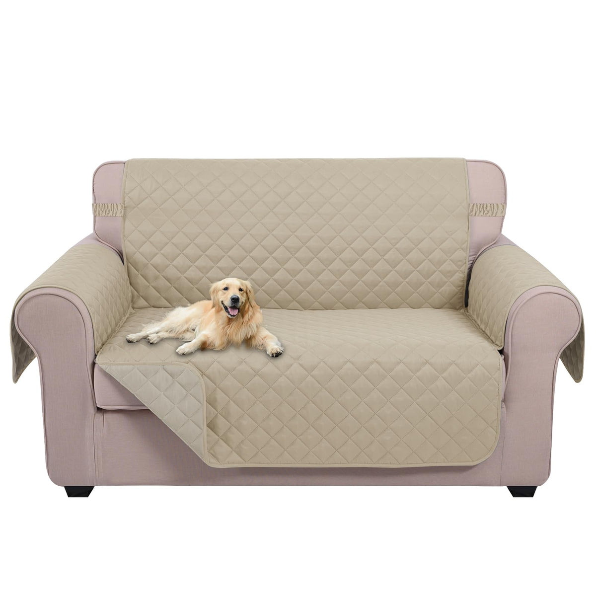 U-NICE HOME Reversible Sofa Cover Couch Cover for Dogs, Coffee/Beige