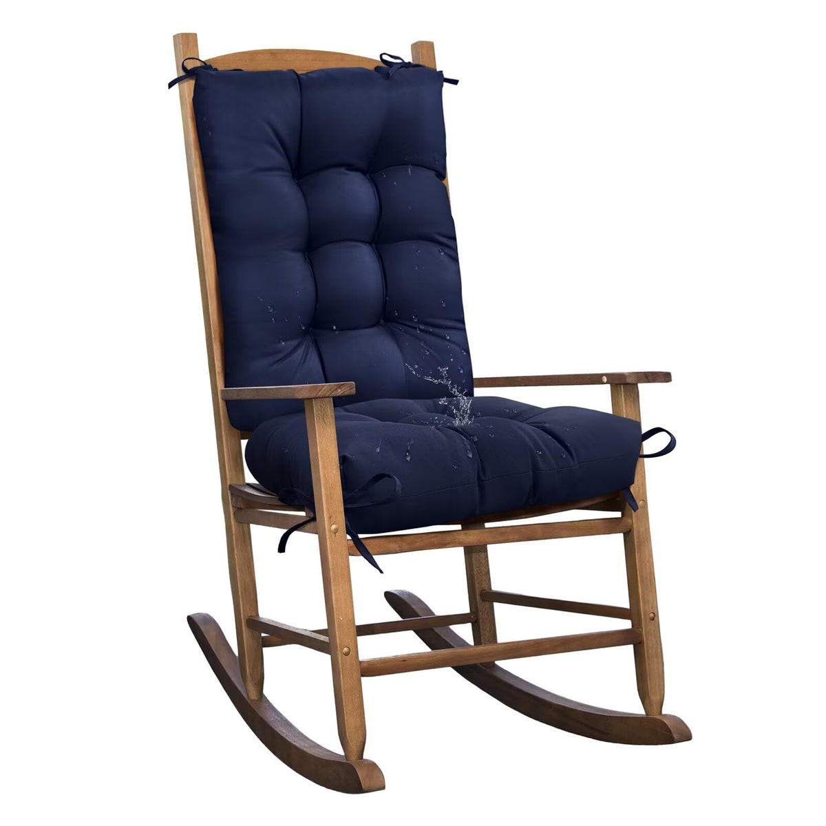 Set of 1 Indoor Outdoor Burgundy Rocking Chair Cushion for Patio