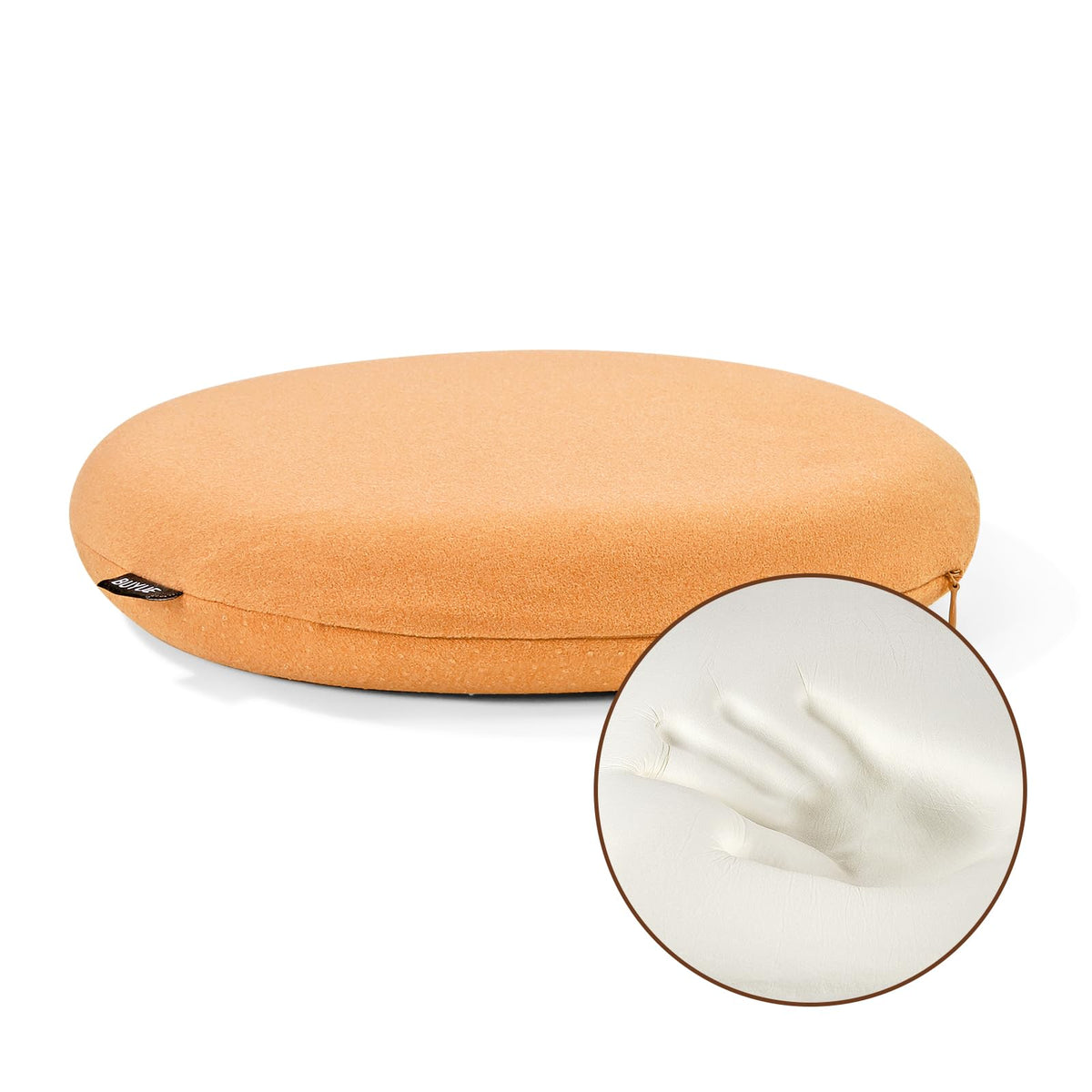 BUYUE Memory Foam Seat Cushion, Dia 13" Soft Velvet Round Stool Cushion Anti-Slip Chair Pads, S, Dark Grey