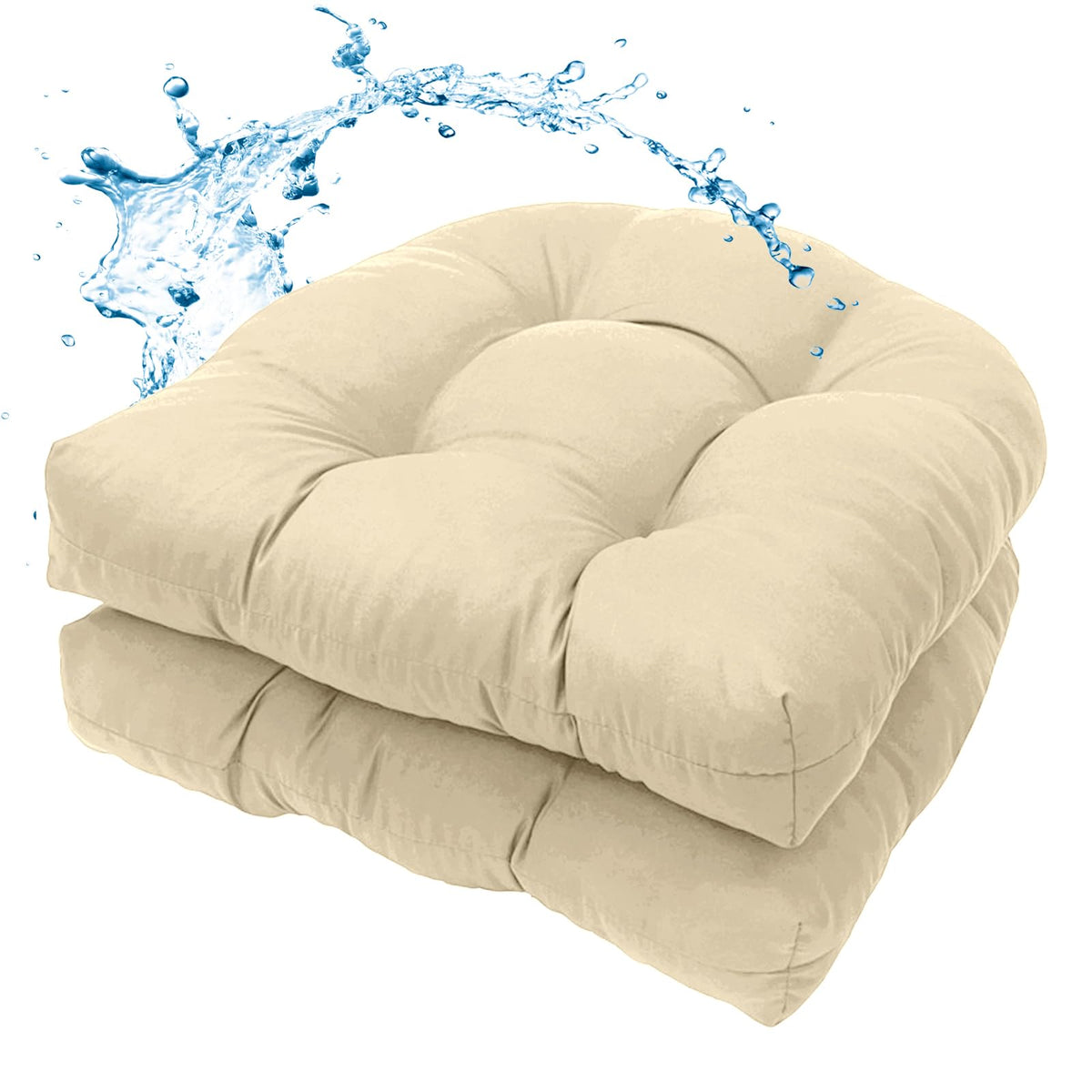 MTMR 2Pcs Outdoor Chair Cushions, Patio Furniture Seat Pads, Waterproof
