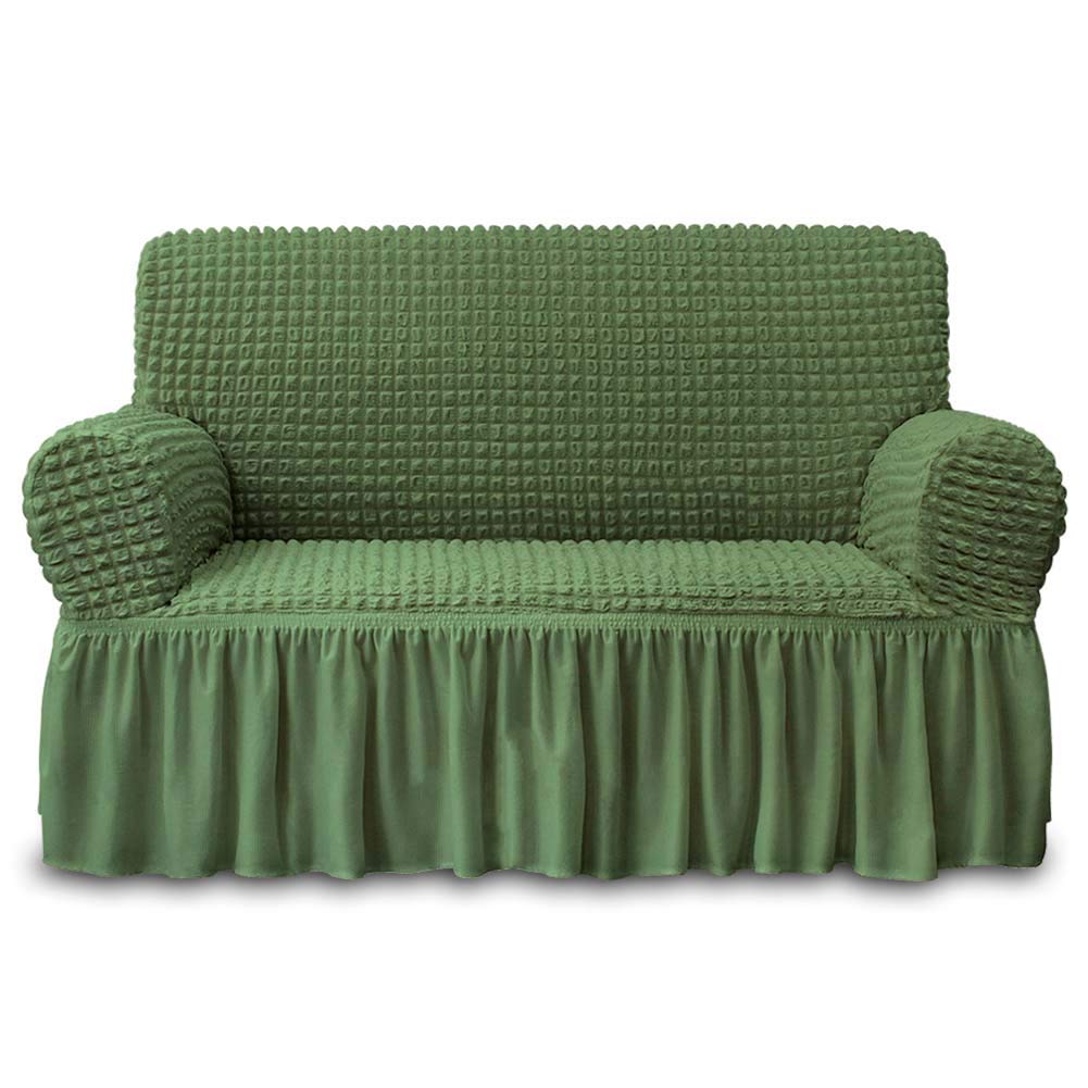 NICEEC Sofa Cover Wine Red Couch Cover Stretch Sofa Slipcovers with Skirt