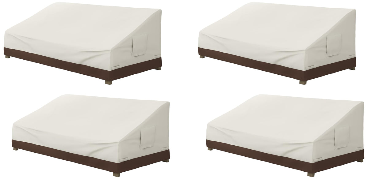 Amazon Basics 3-Seater Outdoor Couch and Patio Furniture Cover, Waterproof Lounge Sofa Cover, UV Resistant, Click-Close Straps, 78" x 38" x 29", Beige/Tan
