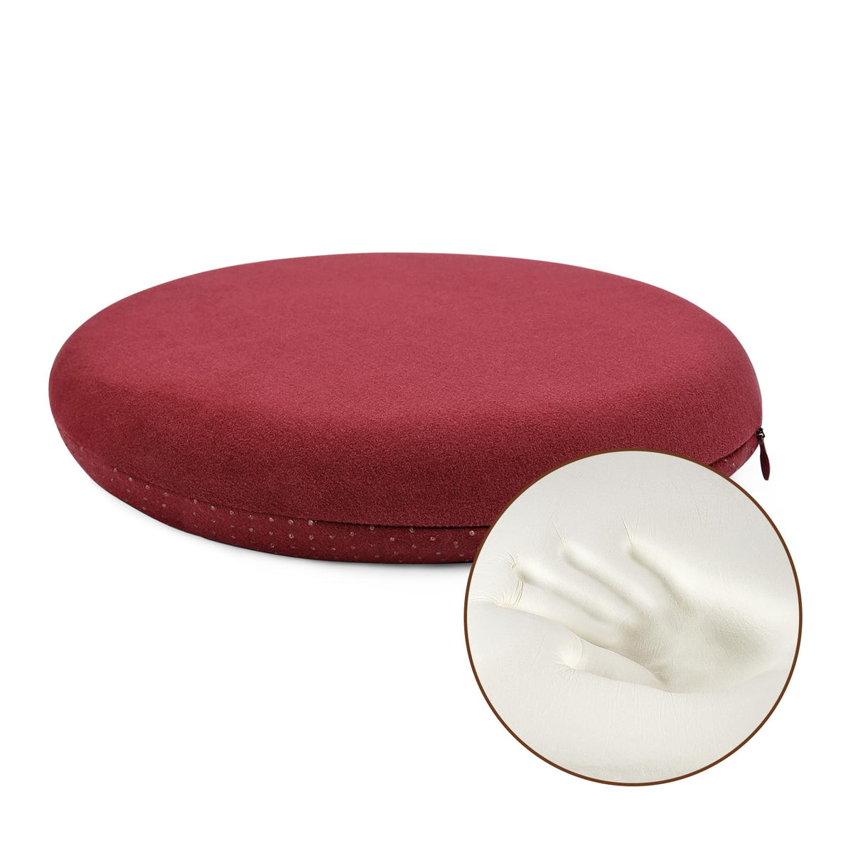 BUYUE Memory Foam Seat Cushion, Dia 13" Soft Velvet Round Stool Cushion Anti-Slip Chair Pads, S, Dark Grey