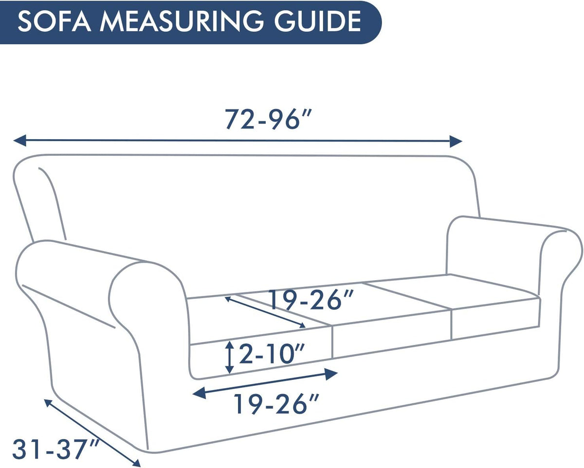 hyha 4 Pieces Couch Covers for 3 Cushion Couch, Sofa Covers Washable Soft Sofa Slipcovers, Stretch Couch Covers for Dogs, Furniture Protector with Elastic Straps (Sofa, Dark Gray)