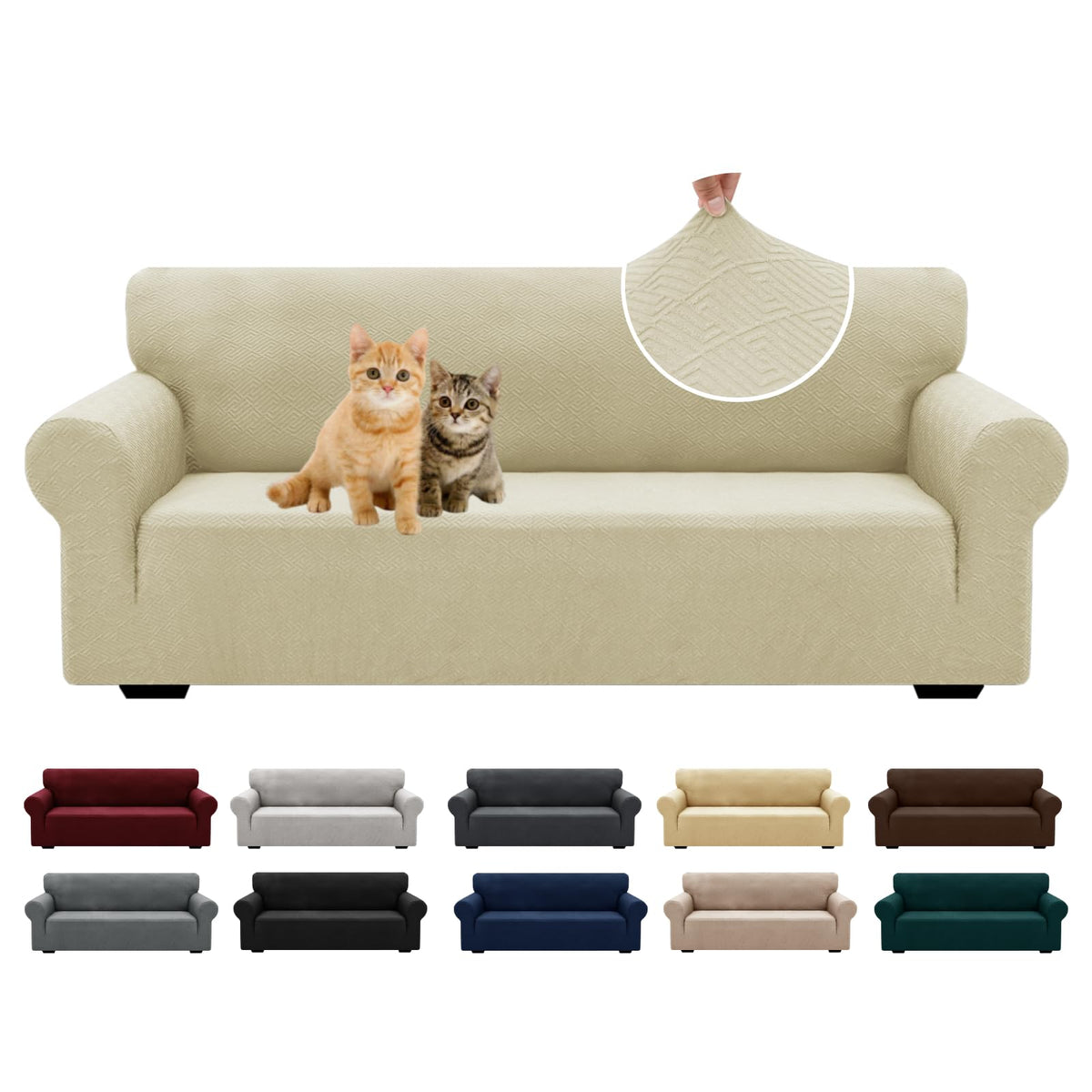 XINEAGE Stretch Jacquard Sofa Cover, Non Slip Sofa Slipcover for Dog