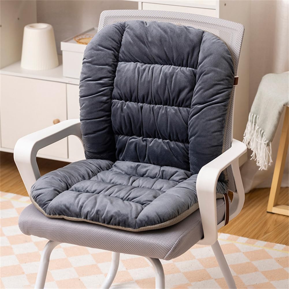 Plush Chair Cushion with Ties - Soft Seat Pad Backrest for Dorm, Desk, Rocking Chairs (Light Pink)