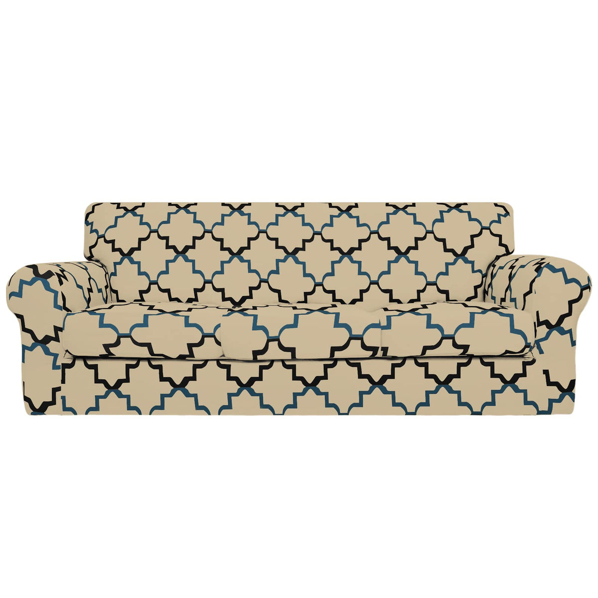 Easy-Going 4 Pieces Stretch Sofa Cover for 3 Cushion Couch Washable