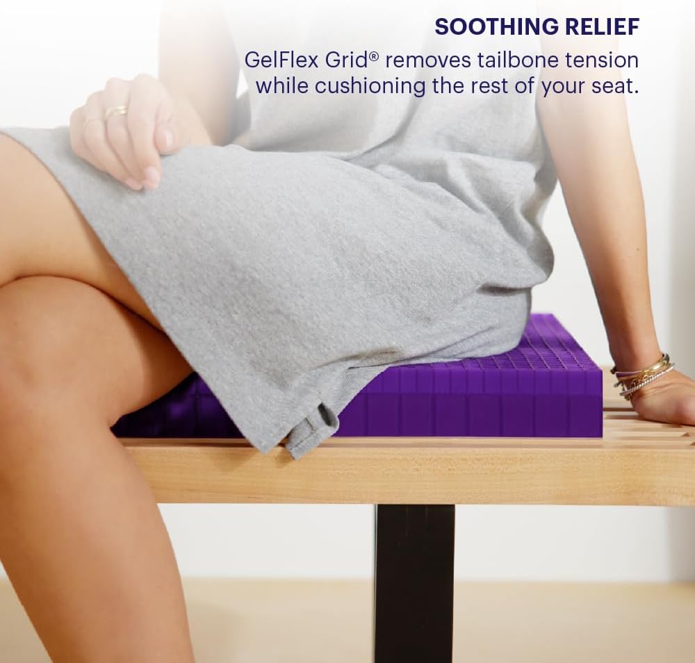 Purple Double Seat Cushion, Two-Sided Soft and Firm 2 Inch Gel Seat Cushion