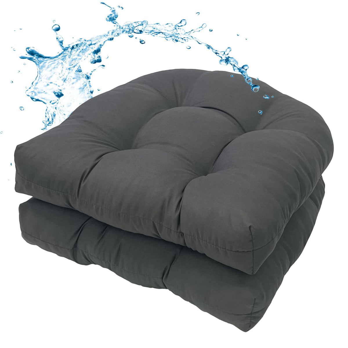 MTMR 2Pcs Outdoor Chair Cushions, Patio Furniture Seat Pads, Waterproof