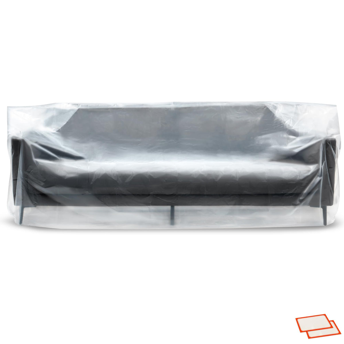 Plastic Furniture Covers for Moving - Heavy-Duty Couch Cover for Sofa, Waterproof & Dustproof Clear Moving Bags for Renovation, Wrap or Storage - Extra Large Bag Open Size 96 x 42 x 62 Inch