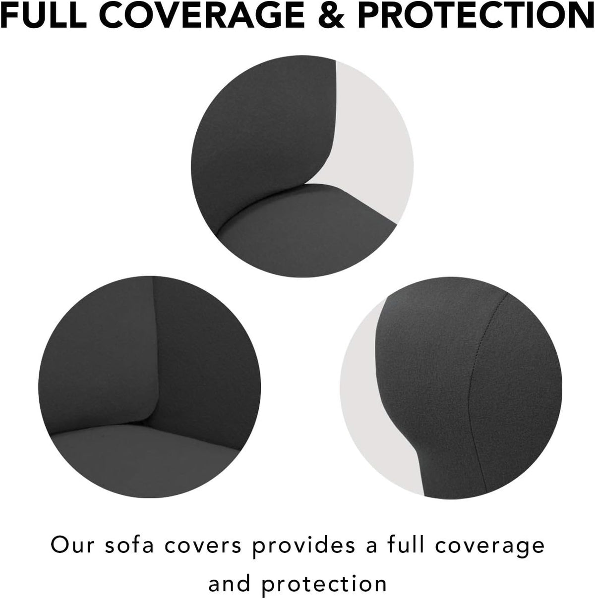PureFit Stretch Couch Covers for Sofa Large Sofa Slipcovers Dark Gray