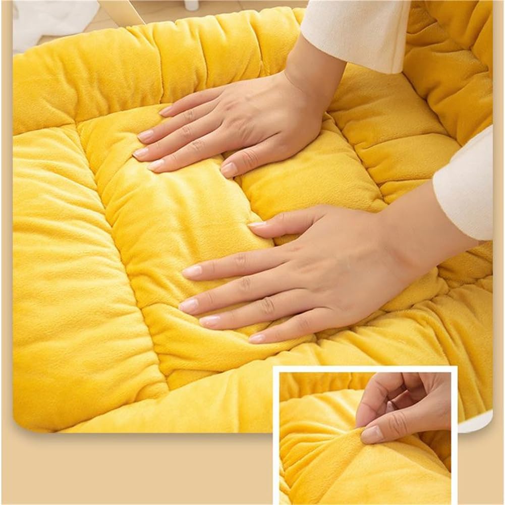 Plush Chair Cushion with Ties - Soft Seat Pad Backrest for Dorm, Desk, Rocking Chairs (Light Pink)