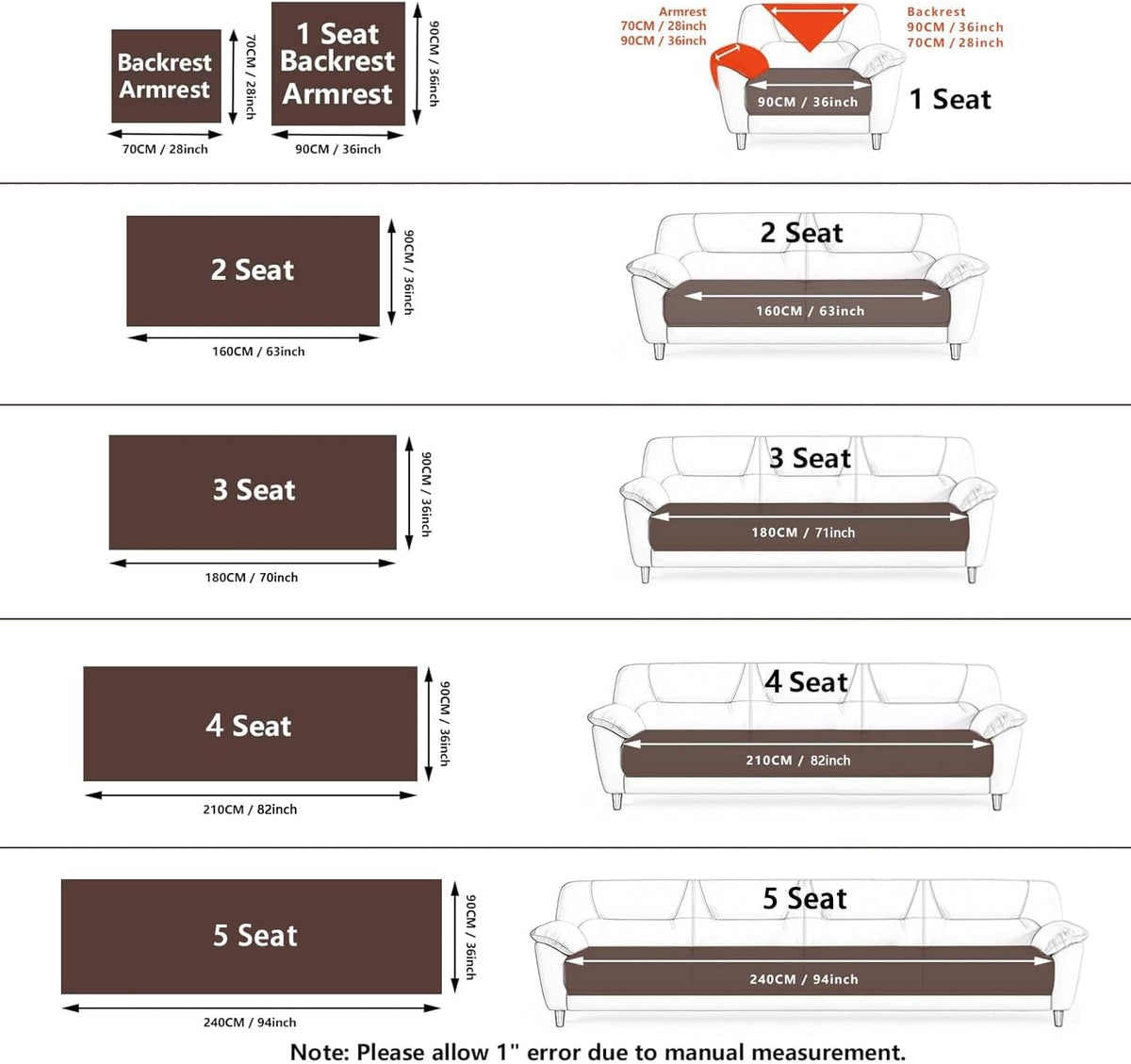 Soft Velvet Couch Arm Covers Washable(1PC, 27.6"x27.6")