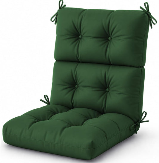 Outdoor Chair Cushion, Waterproof High Back Chair Cushion, Green
