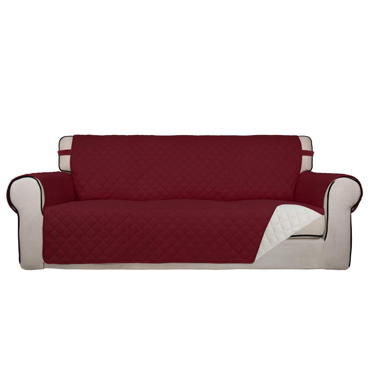 PureFit Reversible Quilted Sofa Cover Dog Couch Covers for Sofa, 66 in