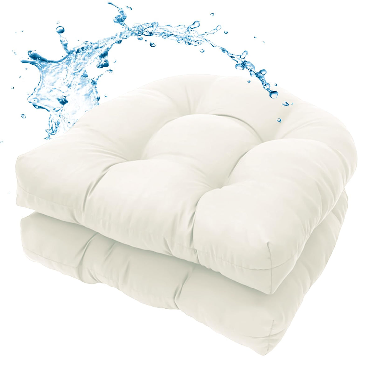 MTMR 2Pcs Outdoor Chair Cushions, Patio Furniture Seat Pads, Waterproof