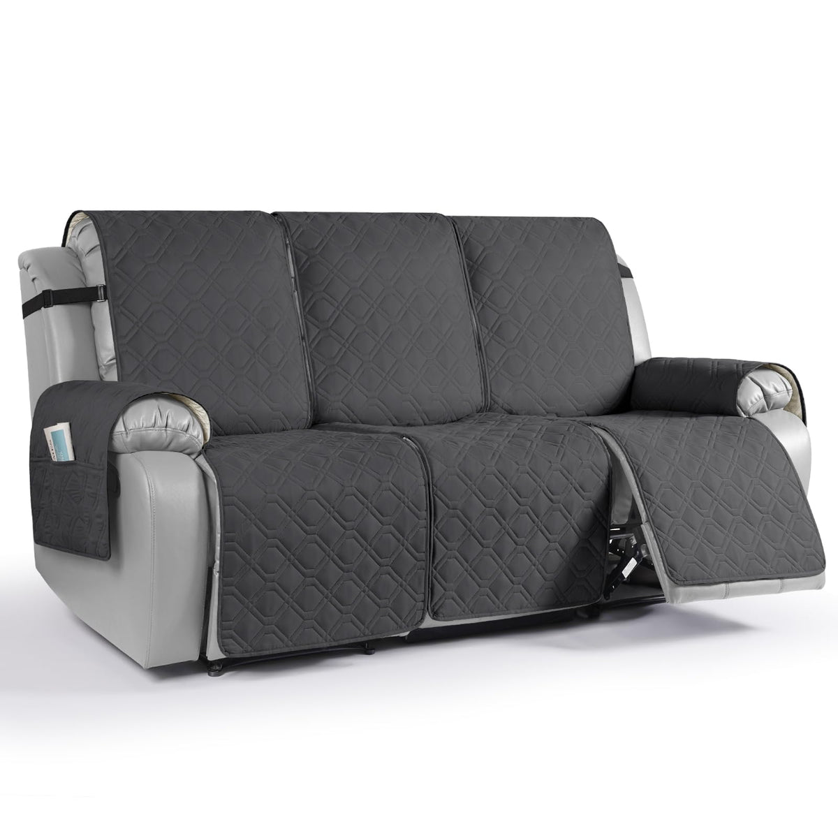VANSOFY Waterproof Recliner Couch Covers Washable, Dark Gray,3 Seater