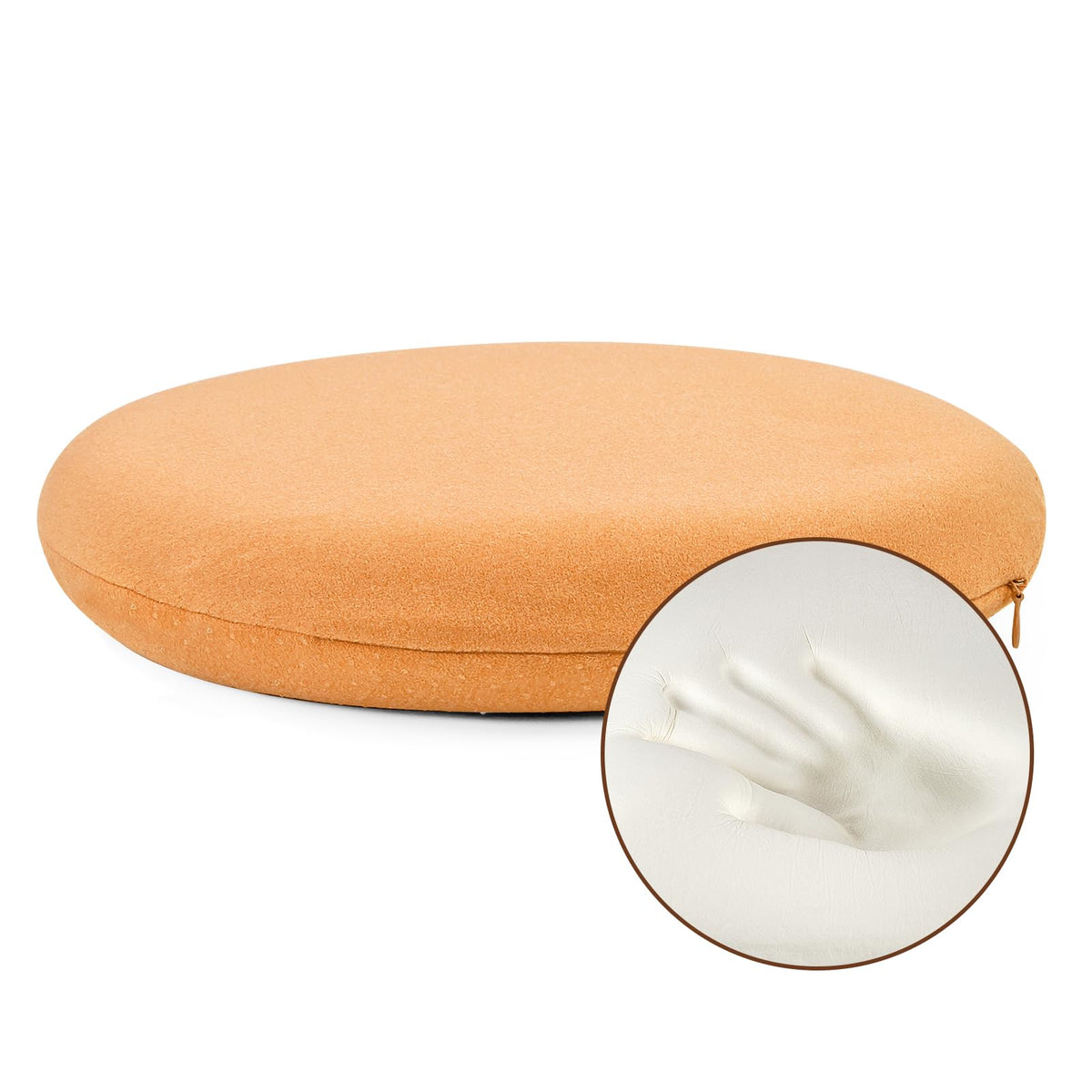 BUYUE Memory Foam Seat Cushion, Dia 13" Soft Velvet Round Stool Cushion Anti-Slip Chair Pads, S, Dark Grey