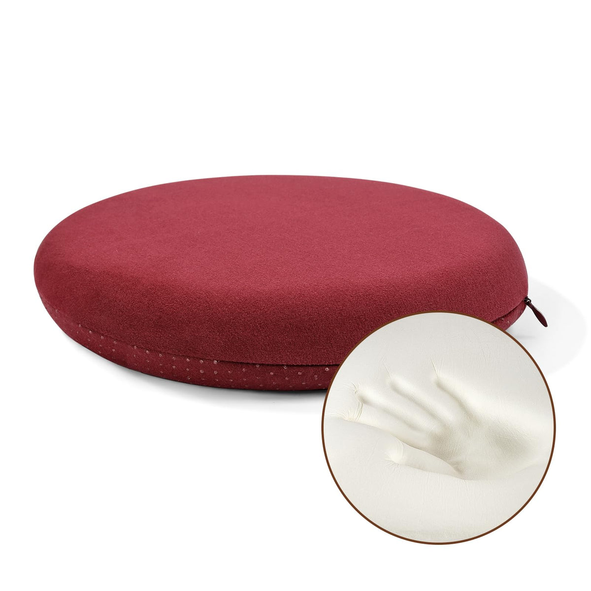BUYUE Memory Foam Seat Cushion, Dia 13" Soft Velvet Round Stool Cushion Anti-Slip Chair Pads, S, Dark Grey
