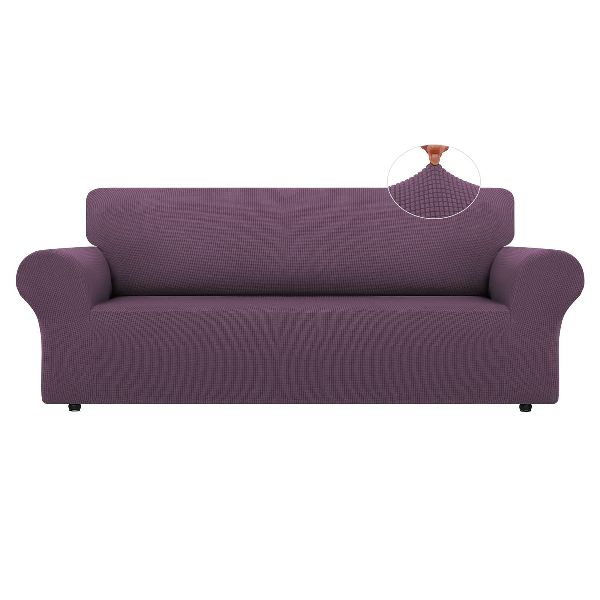 LURKA Stretch Couch Cover for Sofa, 1 Piece 3 Cushion Slipcover, Black