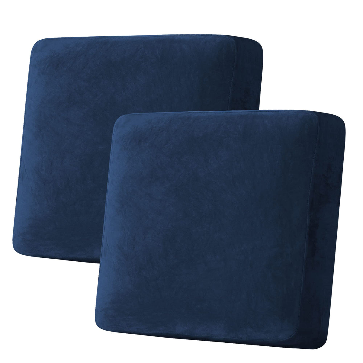 H.VERSAILTEX Velvet Stretch Couch Cushion Cover Plush Cushion Slipcover for Chair Loveseat Sofa Cushion Furniture Protector Seat Cushion Sofa Cover (2 Piece Large Sofa Cushion Covers, Ivory)