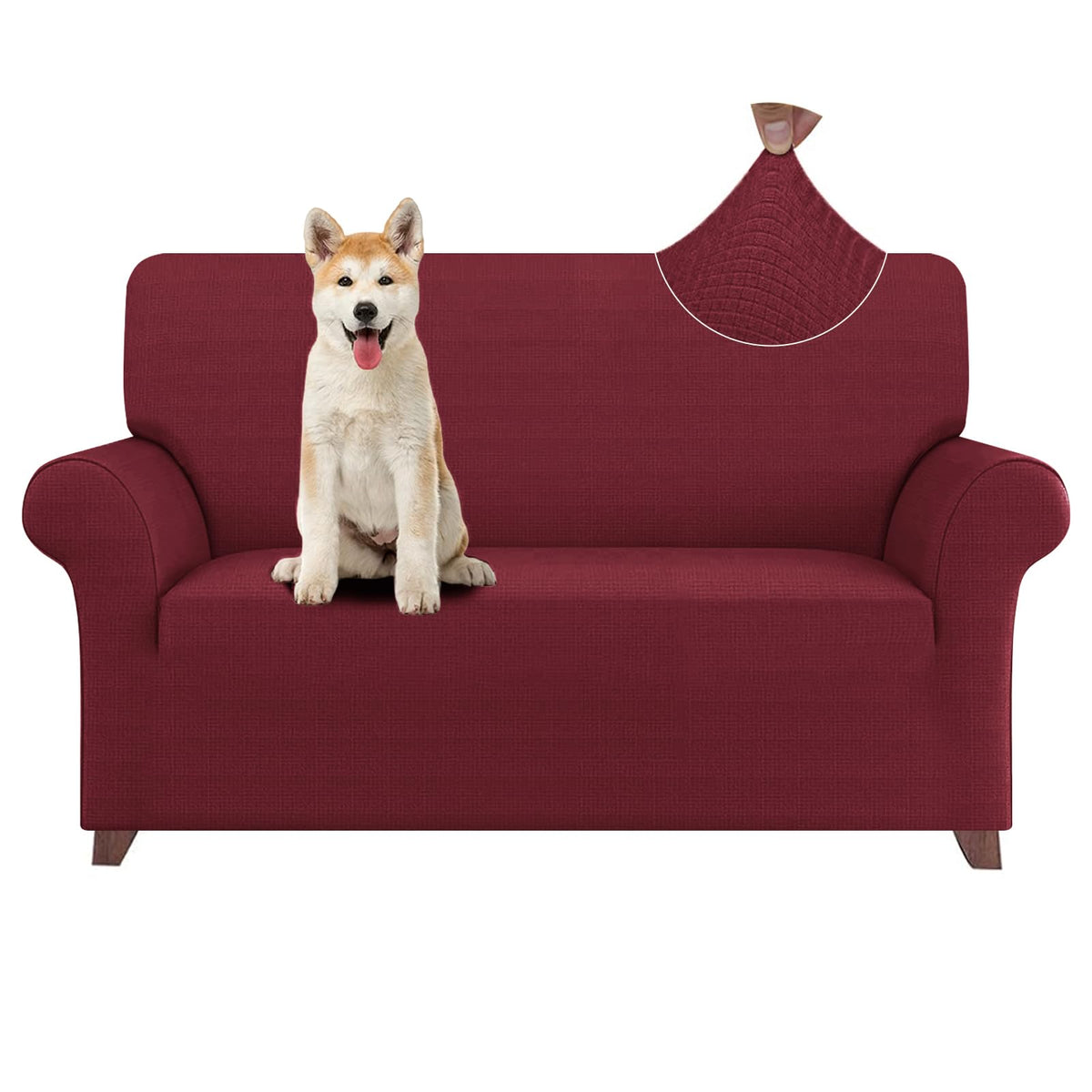 ZNSAYOTX Super Stretch Couch Cover (72"-92") Universal Sofa Covers with Elastic Bottom, Dog Cat Pets Friendly Washable Furniture Protector Fitted Sofa Slipcovers Stay in Place (Dark Grey, Sofa)