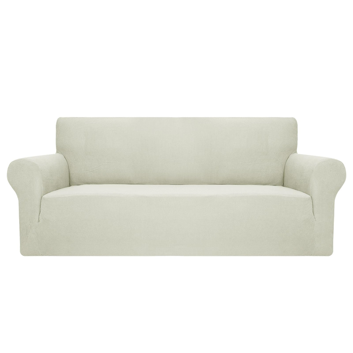 JIVINER High Stretch Couch Covers for 3 Cushion Couch 1-Piece Jacquard Sofa Slipcovers Fitted Washable Sofa Covers with Elastic Bottom Furniture Protector for Kids Pets (Sofa, Light Gray)