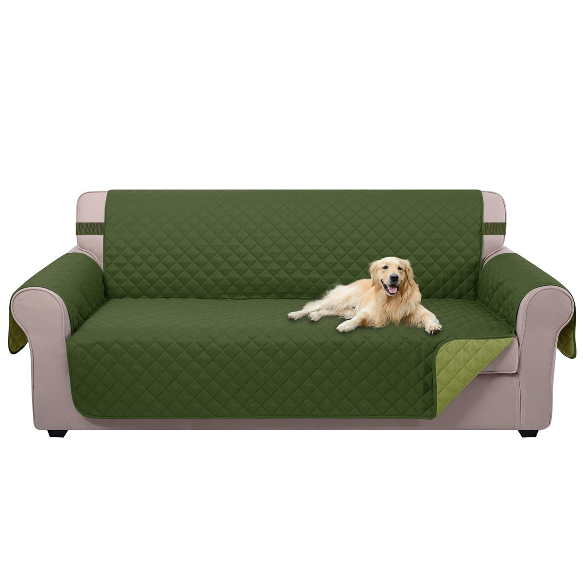 U-NICE HOME Reversible Sofa Cover Couch Cover for Dogs, Coffee/Beige