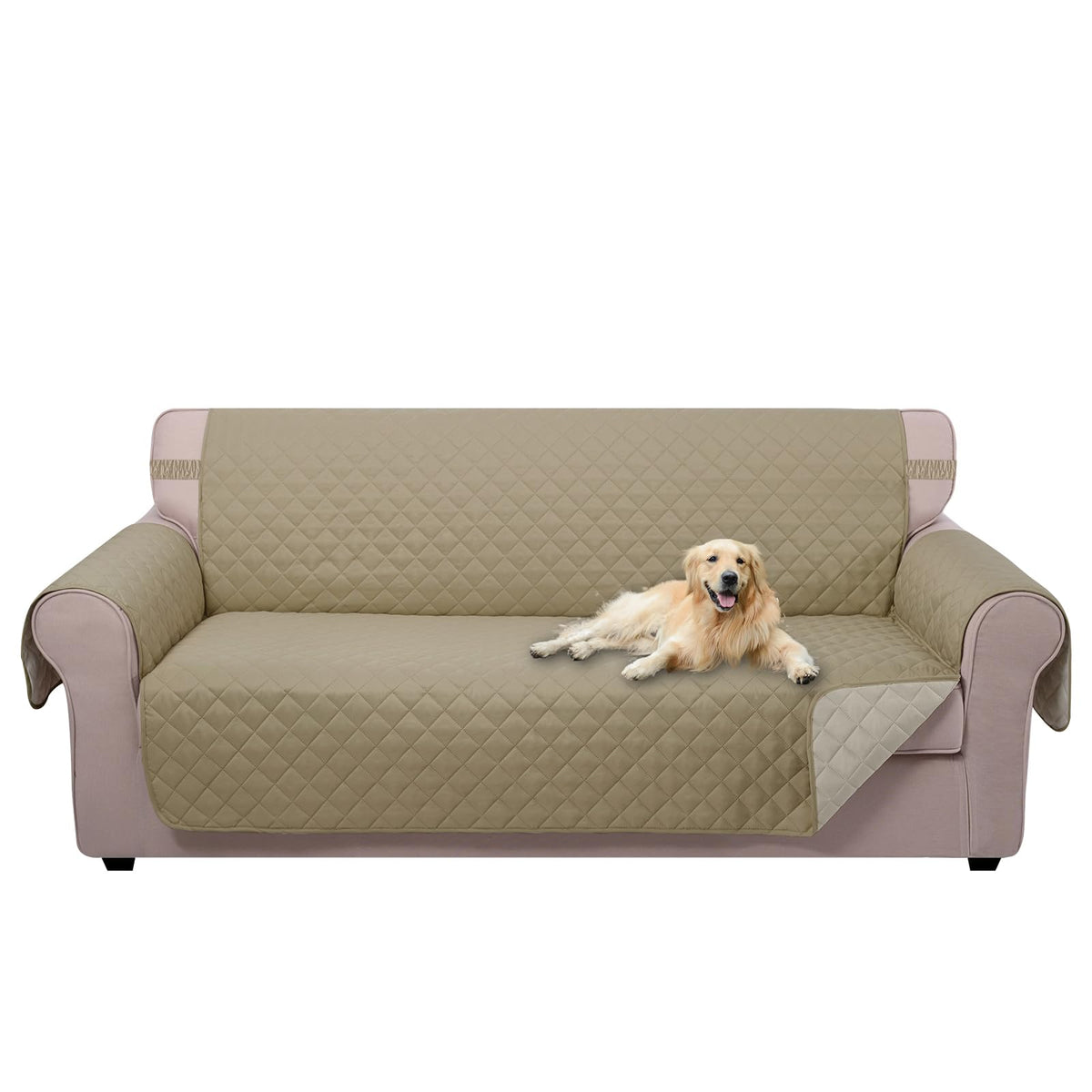 U-NICE HOME Reversible Sofa Cover Couch Cover for Dogs, Coffee/Beige