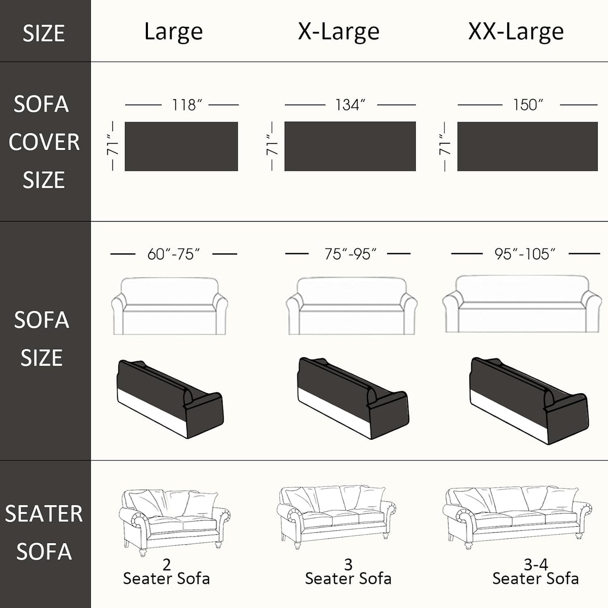 VClife Bohemian Sofa Covers Chenille Couch Cover for Sectional Couch, Soft Non Slip Couch Covers for 2 Cushion Sofa Breathable Sofa Furniture Protector Slip Cover for Couch, Pumpkin, 71"X118"