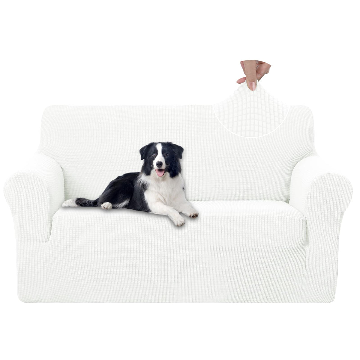 U-NICE HOME Stretch Couch Cover Slipcover for 3 Cushion Sofa, Chocolate