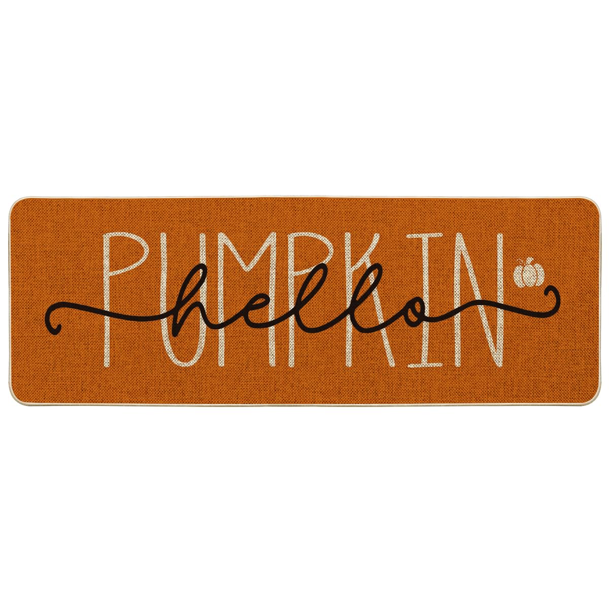 Artoid Mode Orange Hello Pumpkin Fall Doormat 17x29 Inch