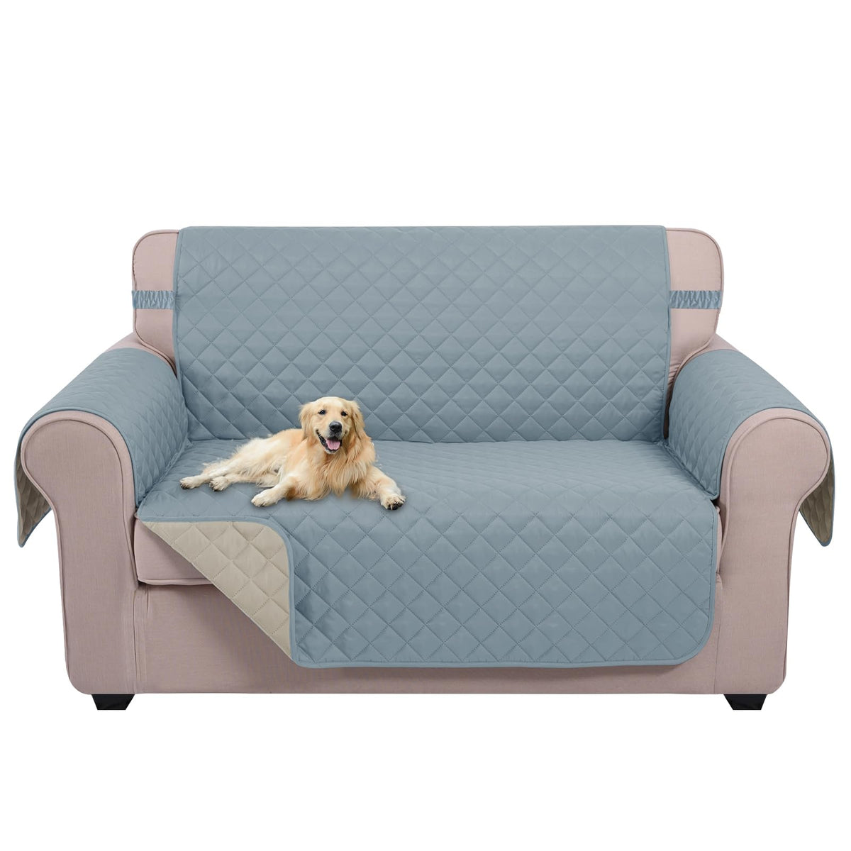 U-NICE HOME Reversible Sofa Cover Couch Cover for Dogs, Coffee/Beige