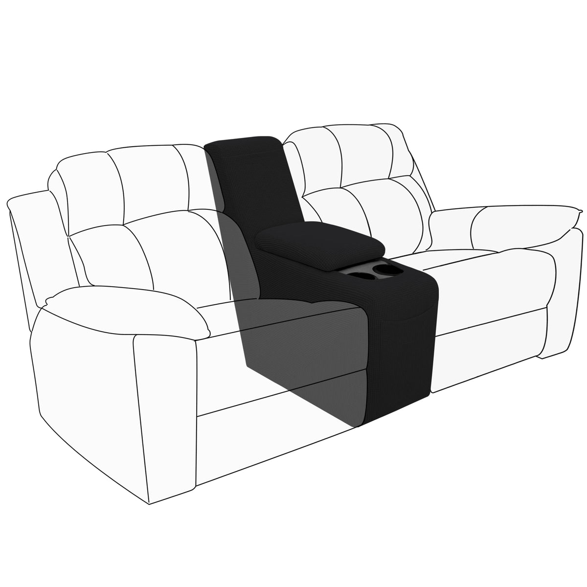 Easy-Going Stretch Recliner Chair Sofa Slipcover Washable Dark Gray