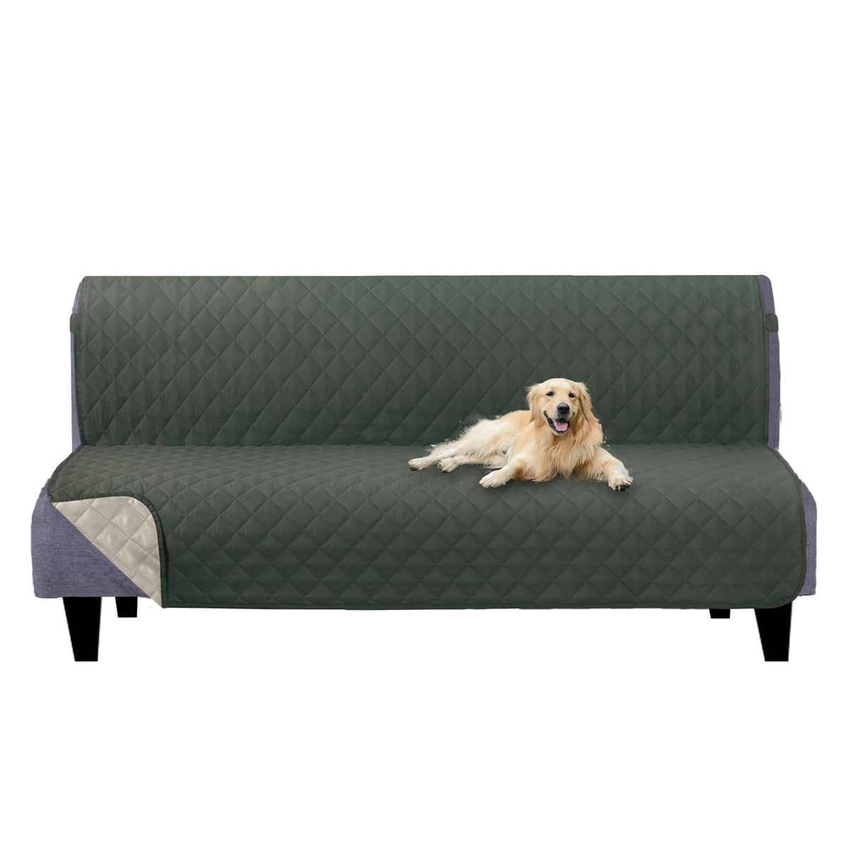 U-NICE HOME Reversible Sofa Cover Couch Cover for Dogs, Coffee/Beige