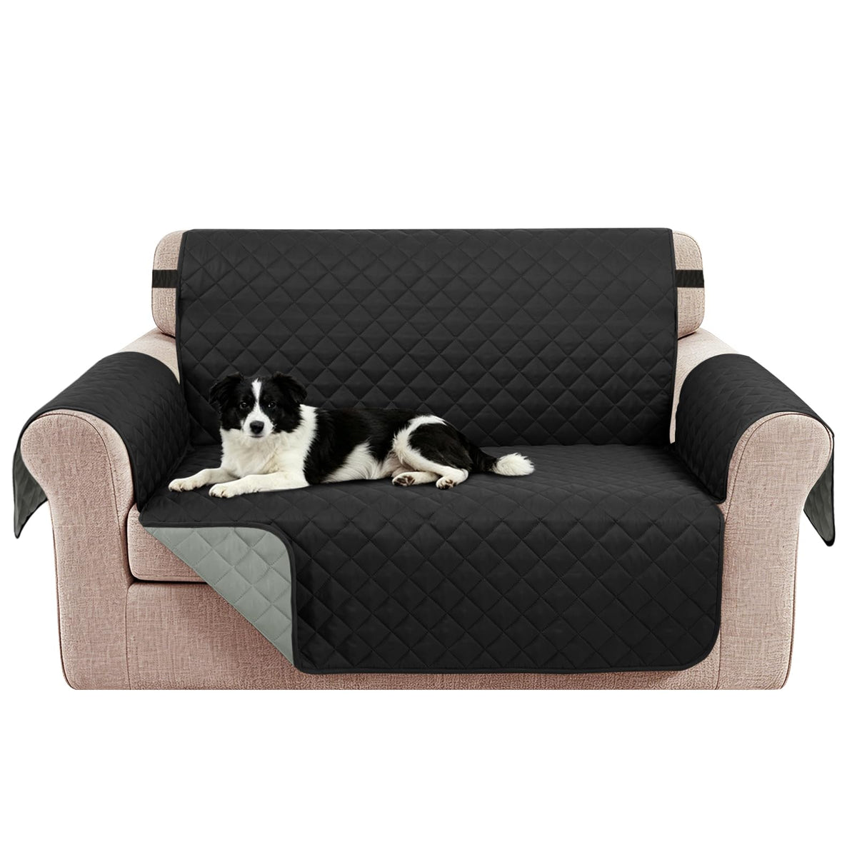 Reversible Sofa Cover for 3 Cushion, Chocolate/Beige
