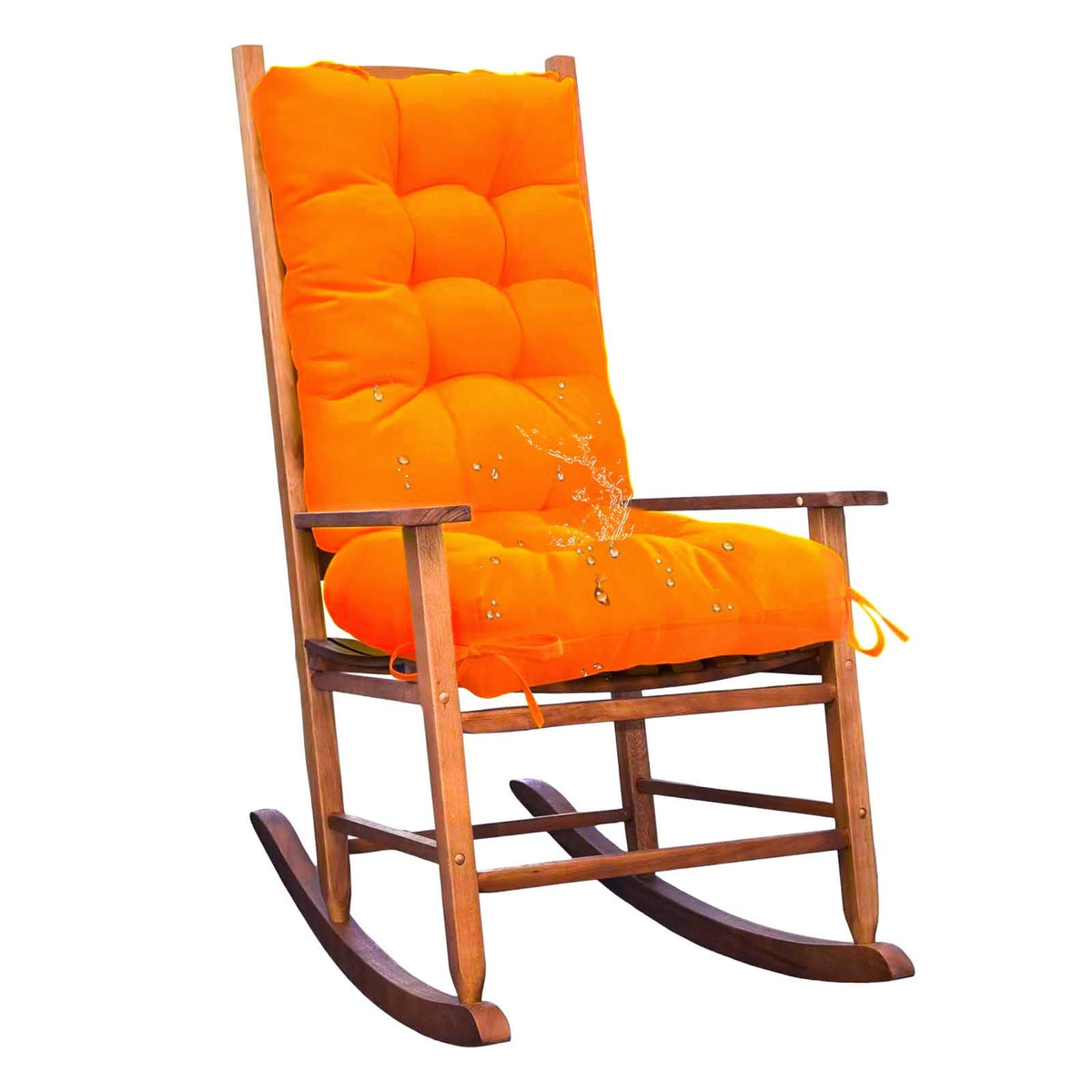 Set of 1 Indoor Outdoor Burgundy Rocking Chair Cushion for Patio