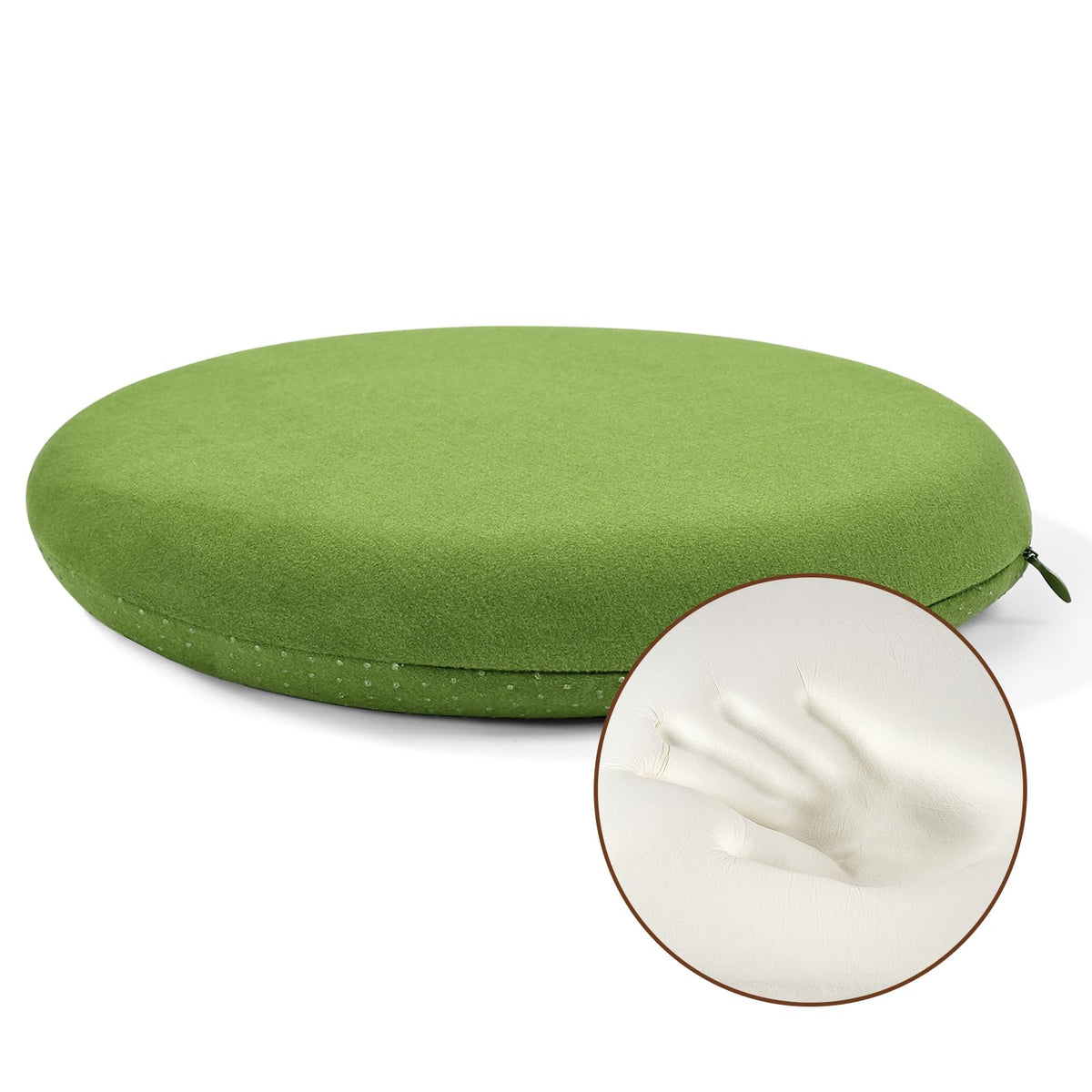 BUYUE Memory Foam Seat Cushion, Dia 13" Soft Velvet Round Stool Cushion Anti-Slip Chair Pads, S, Dark Grey