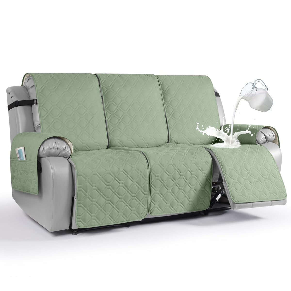 VANSOFY Waterproof Recliner Couch Covers Washable, Dark Gray,3 Seater